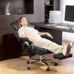 Biuro kėdė ergonominė atlenkiama su masažu ir kojų atrama – Paveikslėlis 9
