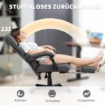 Biuro kėdė su aksomo efekto apmušalu, atlošiama ir su kojų atrama – Paveikslėlis 6