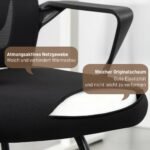 Biuro kėdė su porankiais, juosmens atrama ir tinklelio atlošu