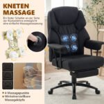 Biuro kėdė su reguliuojamu 3D minkymo masažu ir kojų atrama