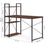 Biuro stalas 120x60 cm su 3 lentynomis, lofto stiliaus – Paveikslėlis 10