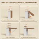 Darbo stalas, sulankstomas ir transformuojamas į lentyną su 4 lentynomis – Paveikslėlis 7