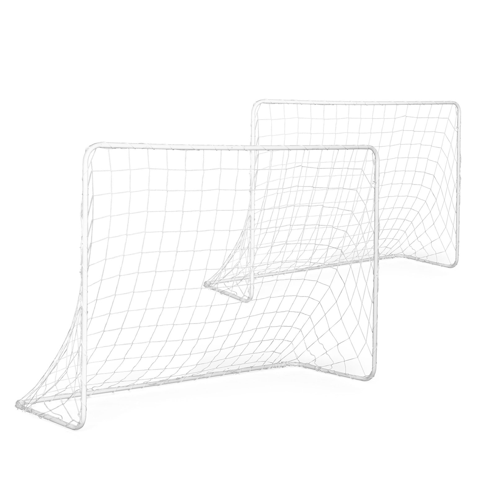 Du plieniniai futbolo vartai su tinklais 180x122 cm