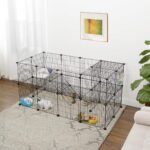 Dviaukštis modulinis metalinis aptvaras graužikams, juodas