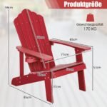 Dviejų Adirondack lauko krėslų komplektas su integruotu gėrimų laikikliu (Raudona)