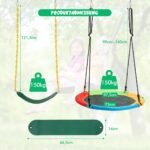 Dviejų dalių sūpynių rinkinys su tvirtu A formos rėmu (Mėlyna ir geltona) – Paveikslėlis 3