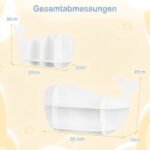 Dviejų pakabinamų sieninių lentynų komplektas su skyriais medinis (Balta) – Paveikslėlis 2