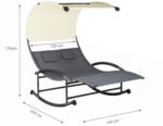 Dvivietė supama sodo sofa su stogeliu – Paveikslėlis 10