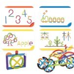 Edukacinės konstravimo kaladėlės su matematiniais žymėjimais, 155 dalys