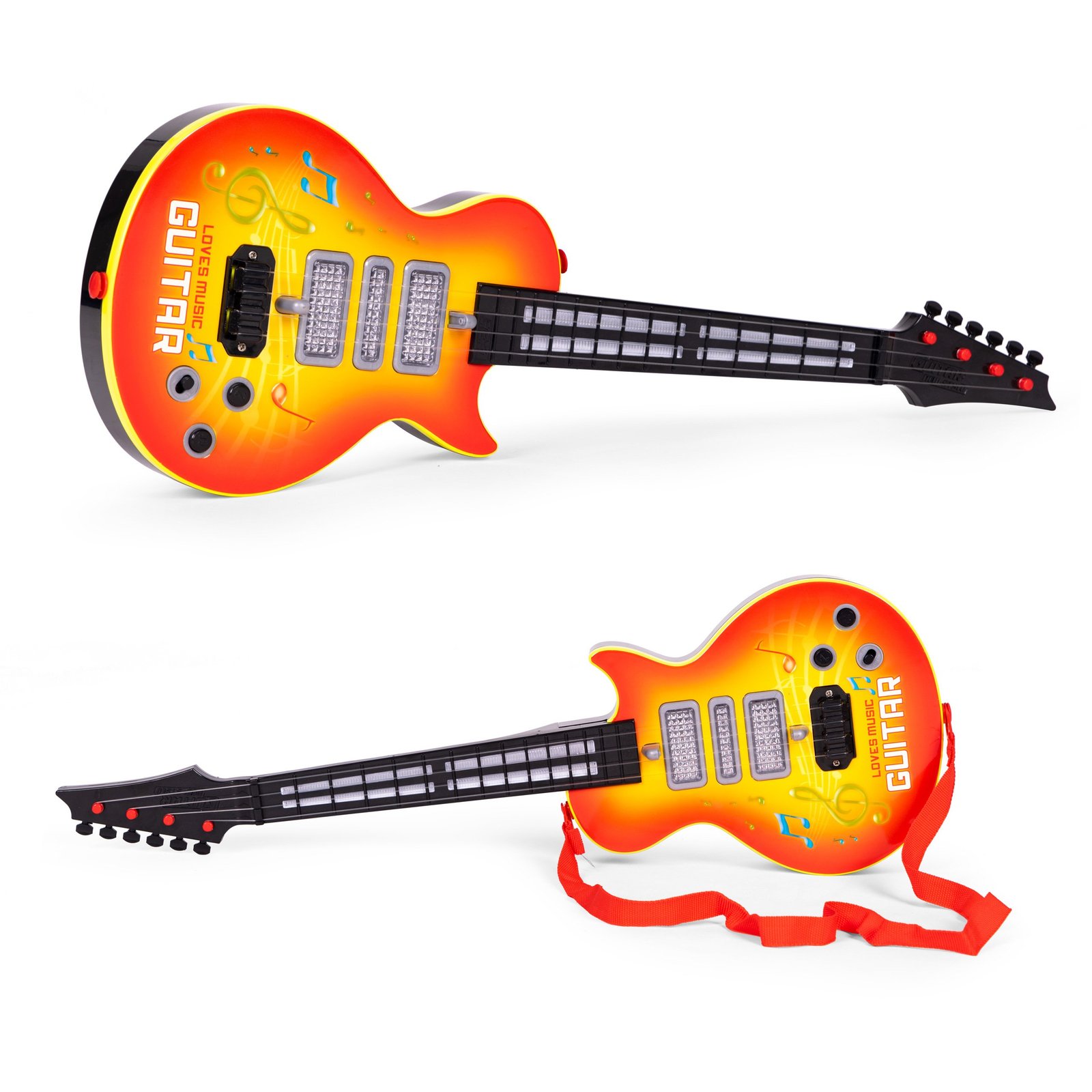 Elektrinė vaikų gitara su interaktyviu apšvietimu ir garsais