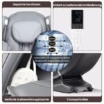Elektrinis masažinis krėslas su Shiatsu ir šildymo funkcijomis (Pilka) – Paveikslėlis 3