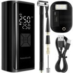 Elektrinis oro kompresorius su 6000 mAh nešiojamuoju įkrovikliu ir LED žibintuvėliu