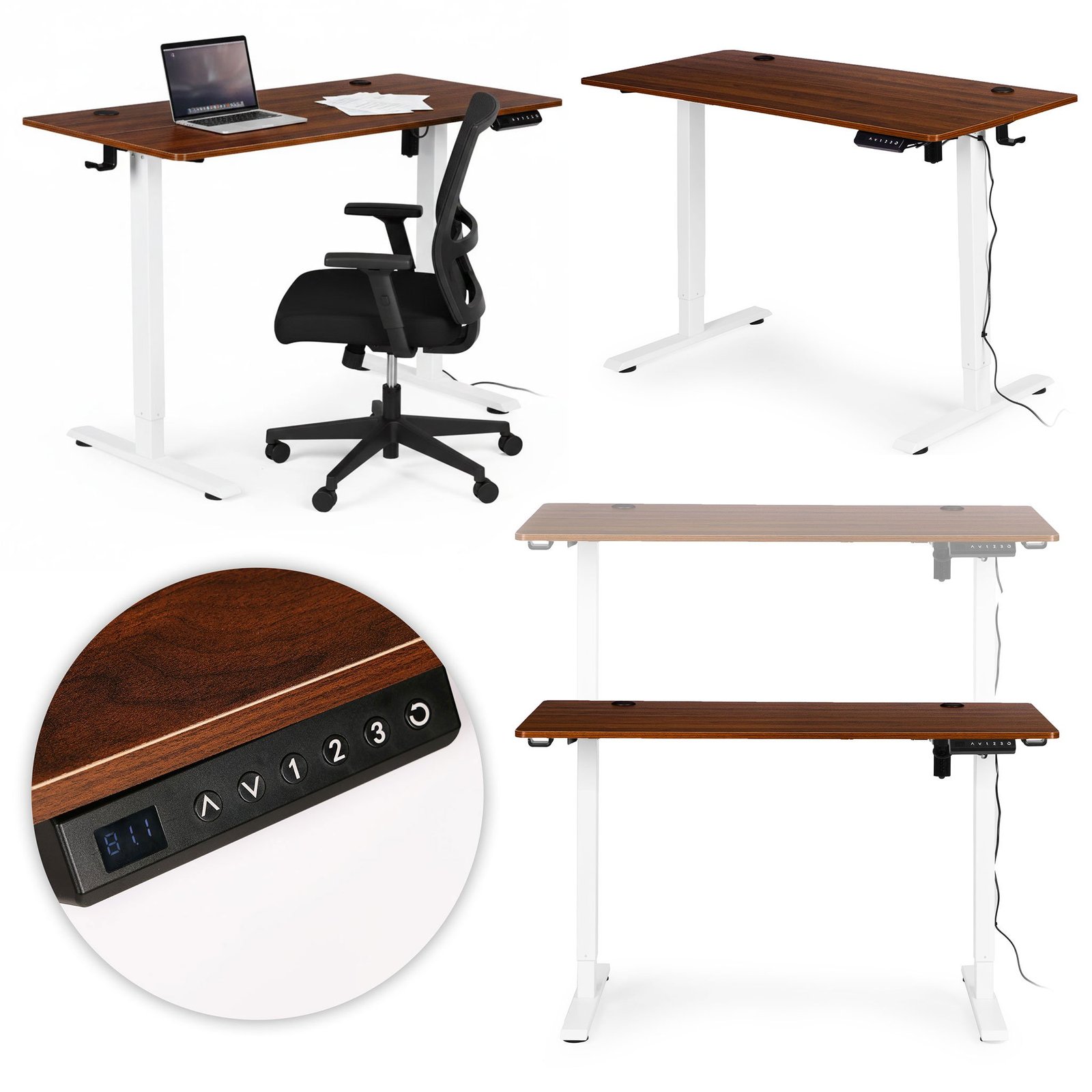 Elektrinis reguliuojamo aukščio darbo stalas 120x60 cm