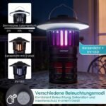 Elektrinis vabzdžių naikiklis su LED šviesa ir USB įkrovimu (Juoda) – Paveikslėlis 5