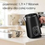 Elektrinis virdulys 1,7 l su temperatūros reguliavimu, juodas – Paveikslėlis 4