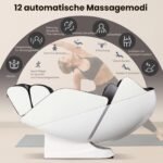 Elektrinis viso kūno masažo krėslas su šildymu ir nulinės gravitacijos funkcija (Balta/Ruda) – Paveikslėlis 2