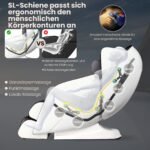 Elektrinis viso kūno masažo krėslas su šildymu ir nulinės gravitacijos funkcija (Balta/Ruda) – Paveikslėlis 5
