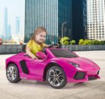 Elektromobilis rožinis Lamborghini Aventador 6V su nuotoliniu valdymu – Paveikslėlis 2