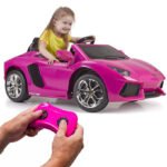 Elektromobilis rožinis Lamborghini Aventador 6V su nuotoliniu valdymu
