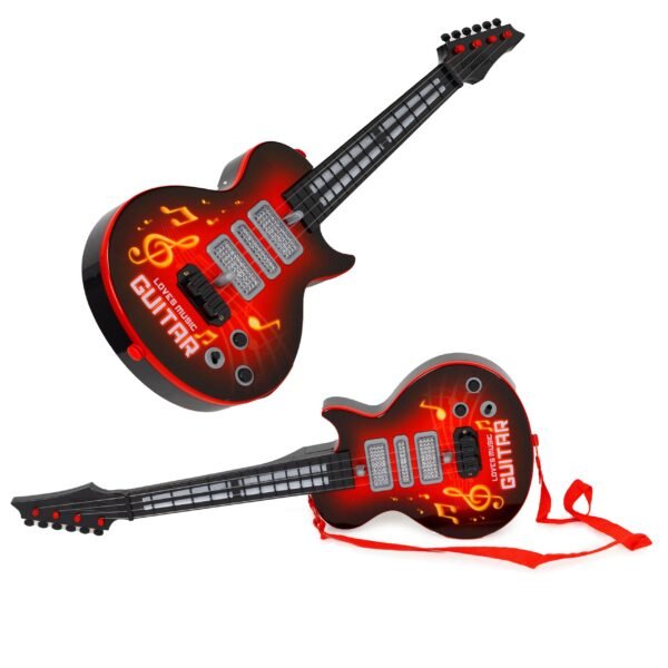 Elektroninė mokomoji gitara su infraraudonųjų spindulių jutikliu ir melodijomis