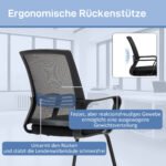 Ergonomiška konferencinė kėdė su tinkliniu audiniu ir rogučių pagrindu – Paveikslėlis 4