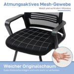 Ergonomiška konferencinė kėdė su tinkliniu audiniu ir rogučių pagrindu – Paveikslėlis 5