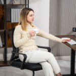 Ergonomiška konferencinė kėdė su tinkliniu audiniu ir rogučių pagrindu – Paveikslėlis 8