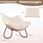 Ergonomiškas supamas krėslas su patogia pagalve ir tvirtu rėmu (Balta) – Paveikslėlis 2