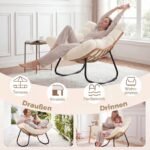 Ergonomiškas supamas krėslas su patogia pagalve ir tvirtu rėmu (Balta) – Paveikslėlis 3