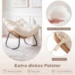 Ergonomiškas supamas krėslas su patogia pagalve ir tvirtu rėmu (Balta) – Paveikslėlis 5