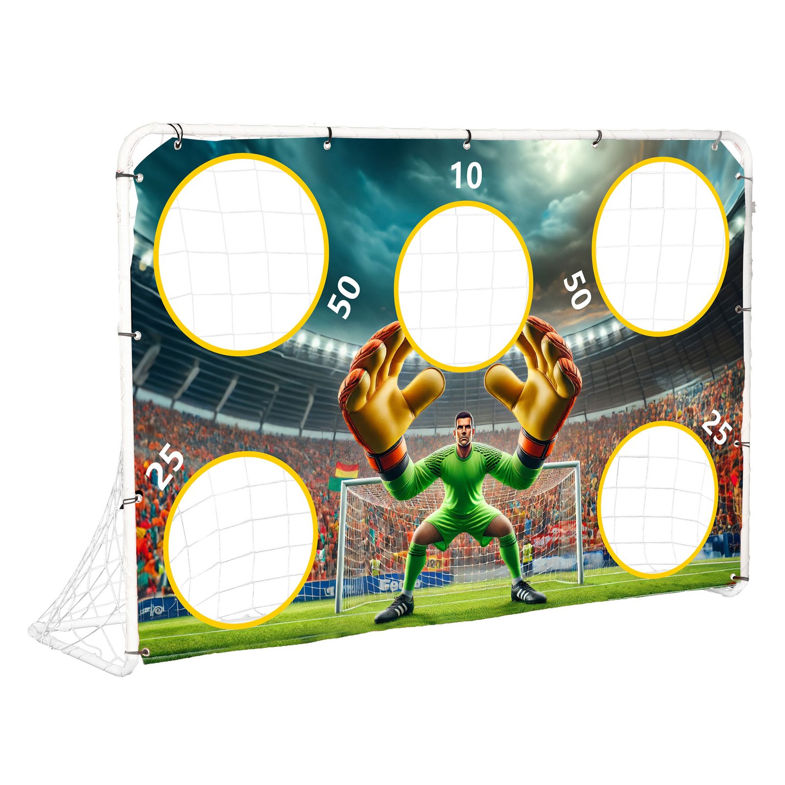 Futbolo treniruočių vartai su taiklumo kilimėliu 180x122 cm