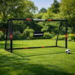 Futbolo vartai su tinklu ir tvirtu plieniniu rėmu (300x200 cm) – Paveikslėlis 3