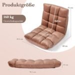 Grindų krėslas sulankstomas su reguliuojamu atlošu ir didelio tankio putplasčiu (Smėlio) – Paveikslėlis 2