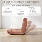 Grindų krėslas sulankstomas su reguliuojamu atlošu ir didelio tankio putplasčiu (Smėlio) – Paveikslėlis 4