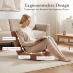Grindų krėslas sulankstomas su reguliuojamu atlošu ir didelio tankio putplasčiu (Smėlio) – Paveikslėlis 5