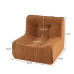 Grindų sofa-sėdmaišis su vientisu porolono užpildu ir patogiu gobelenu (Ruda) – Paveikslėlis 2
