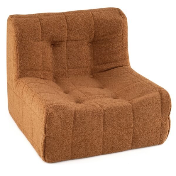 Grindų sofa-sėdmaišis su vientisu porolono užpildu ir patogiu gobelenu (Ruda)