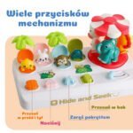Interaktyvus žaislas su iššokančiais gyvūnėliais ir karusele
