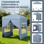 Išskleidžiamas sodo paviljonas su reguliuojamu aukščiu ir nuimamomis sienelėmis 2x2 (Pilka) – Paveikslėlis 4