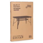 Juodas grūdinto stiklo sodo stalas su anga skėčiui 120x70 cm – Paveikslėlis 9