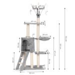 Kačių draskyklė-bokštas su guoliu ir nameliu, 134 cm – Paveikslėlis 10