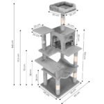 Kačių draskyklė su nameliu, guoliu ir platformomis, pilka – Paveikslėlis 10