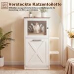 Kačių spintelė moderni daugiafunkcinė su aktyvumo zonomis 115 cm (Balta) – Paveikslėlis 4