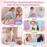 Kaladėlių rinkinys 6 dalių minkštas putplasčio vaikų motorikai lavinti (Rožinė) – Paveikslėlis 4