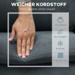 Kampinė 3 vietų sofa su perkeliamu pufu ir kordiniu apmušalu – Paveikslėlis 6