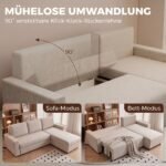 Kampinė trivietė sofa-lova su keičiama šezlongo puse, patalynės dėže – Paveikslėlis 4