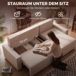 Kampinė trivietė sofa-lova su keičiama šezlongo puse, patalynės dėže – Paveikslėlis 6