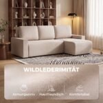 Kampinė trivietė sofa-lova su keičiama šezlongo puse, patalynės dėže – Paveikslėlis 7