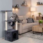 Katės draskyklė su nameliu ir guoliu 94 cm – Paveikslėlis 2