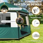 Kempingo šeimos palapinė, 3000 mm atspari vandeniui, nuimamu stogeliu